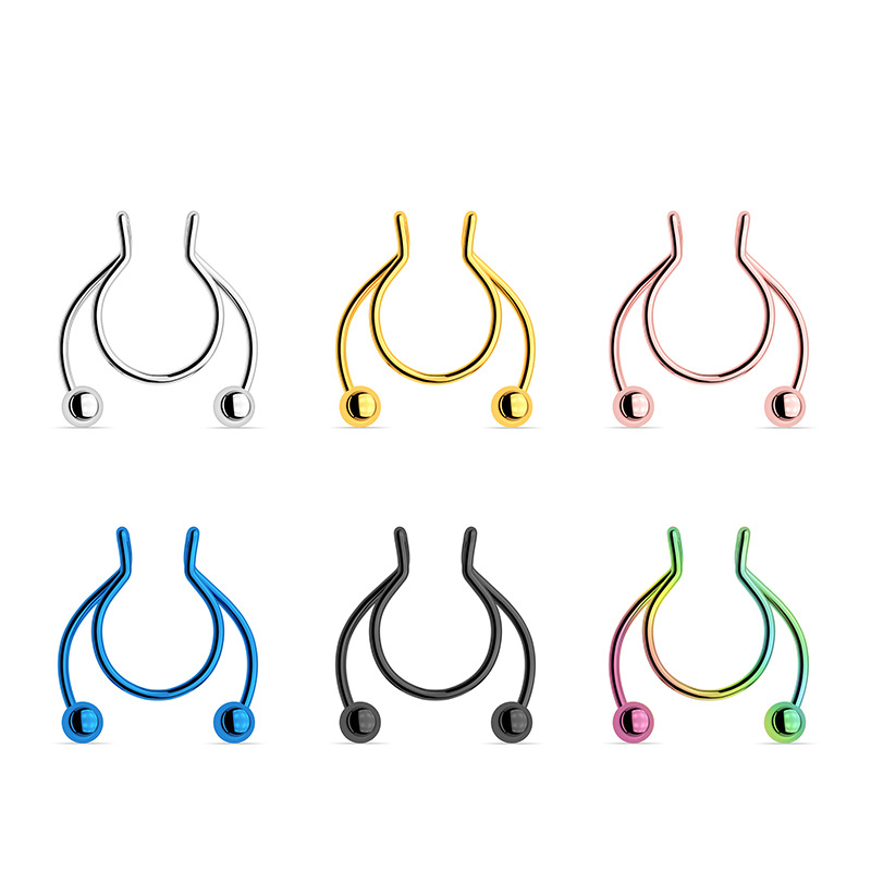 2020厂家新品首饰饰品316L钛钢欧美时尚跨境电商热卖鼻饰鼻夹鼻环|ru