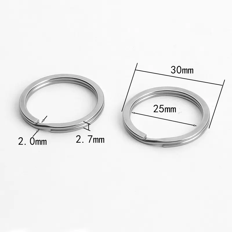 工厂现货供应不锈钢扁圈30mm钥匙圈汽车钥匙扣配件304匙圈批发