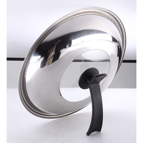 Combination pot lid with visual tempered glass and stainless steel stand-up frying pan flat lid 30/32/34/36cm