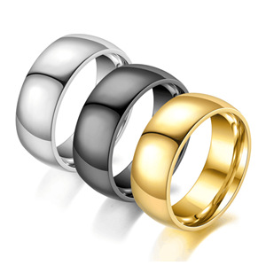 8mm Korean Fashion Stainless Steel Smooth Plain Ring Wholesale Nihaojewelry display picture 1