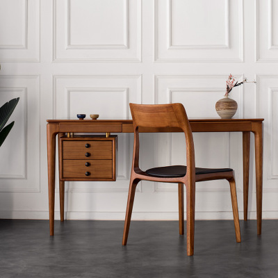 简约北欧书房书桌小户型写字台家用 电脑桌办公桌实木通体打磨|ms