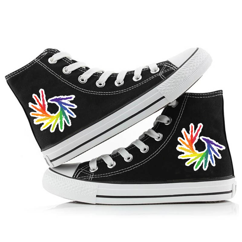 Unisex Basic Rainbow Heart Shape Round Toe Canvas Shoes display picture 11