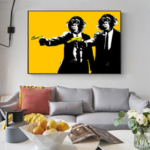 曼落外贸爆款有趣的猴子涂鸦艺术与动物图片艺术绘画海报版画装饰