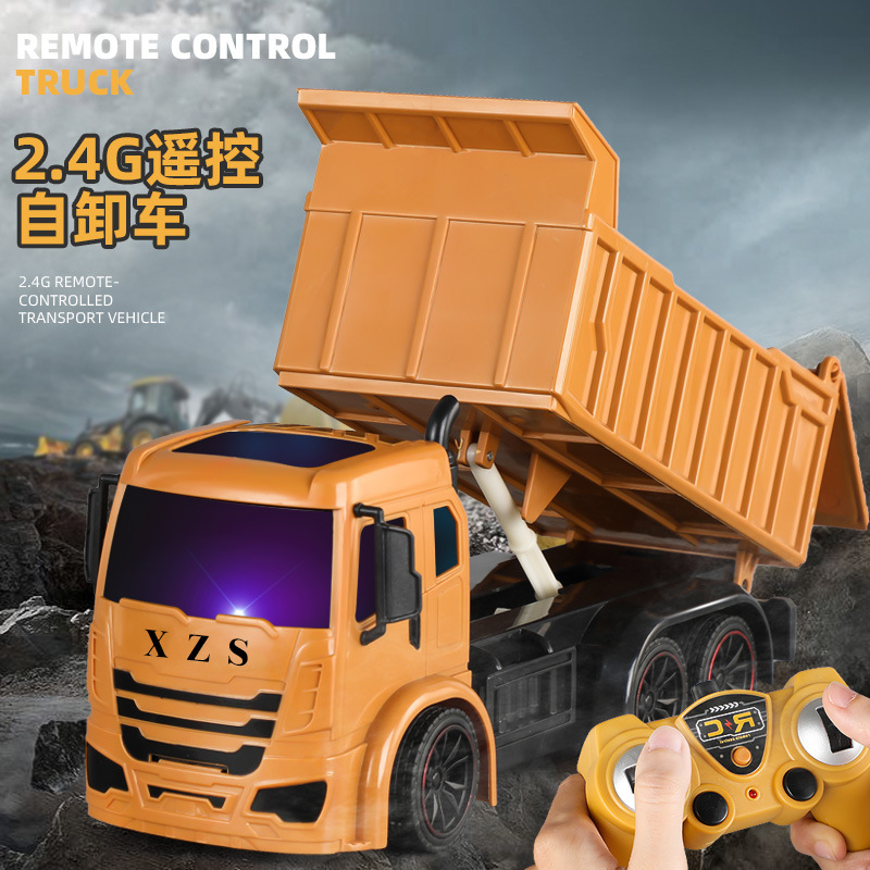 Cross border 2.4G Wireless remote control Engineering vehicles simulation truck Tipping remote control Loader charge Toys Model