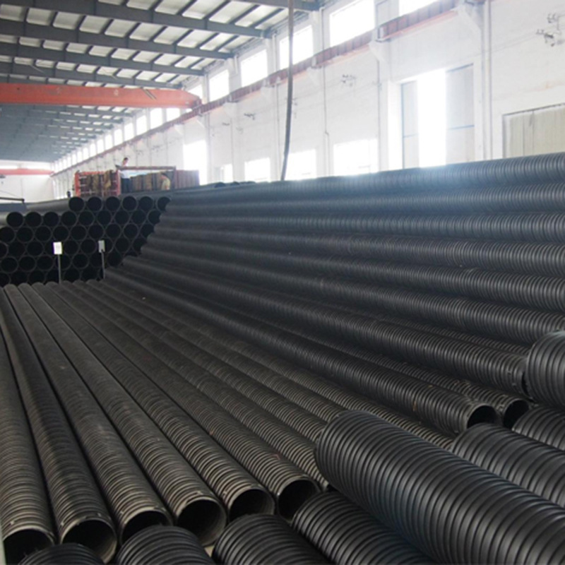 HDPE塑钢缠绕管大口径排污管污水管材埋地开挖管材供应