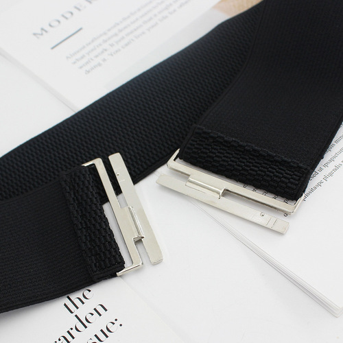 Women's versatile elastic waistband with adjustable width dresses and tops, sweaters, decorative elastic waist tie, black 5cm and 6cm