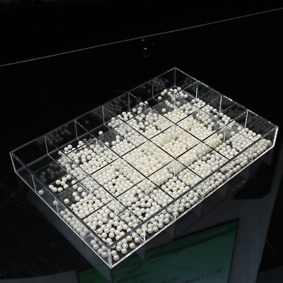 以潤展示塑料珍珠飾品陳列托盤 24格分格盤分裝盒 透明亞克力盒子