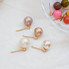 Korean Pearl Side Part Ponytail Hairpin Netting Ball Hair Accessory for Young Girls, Stylish Ponytail Hook Hairpin, Elegant Braided Hair Accessories