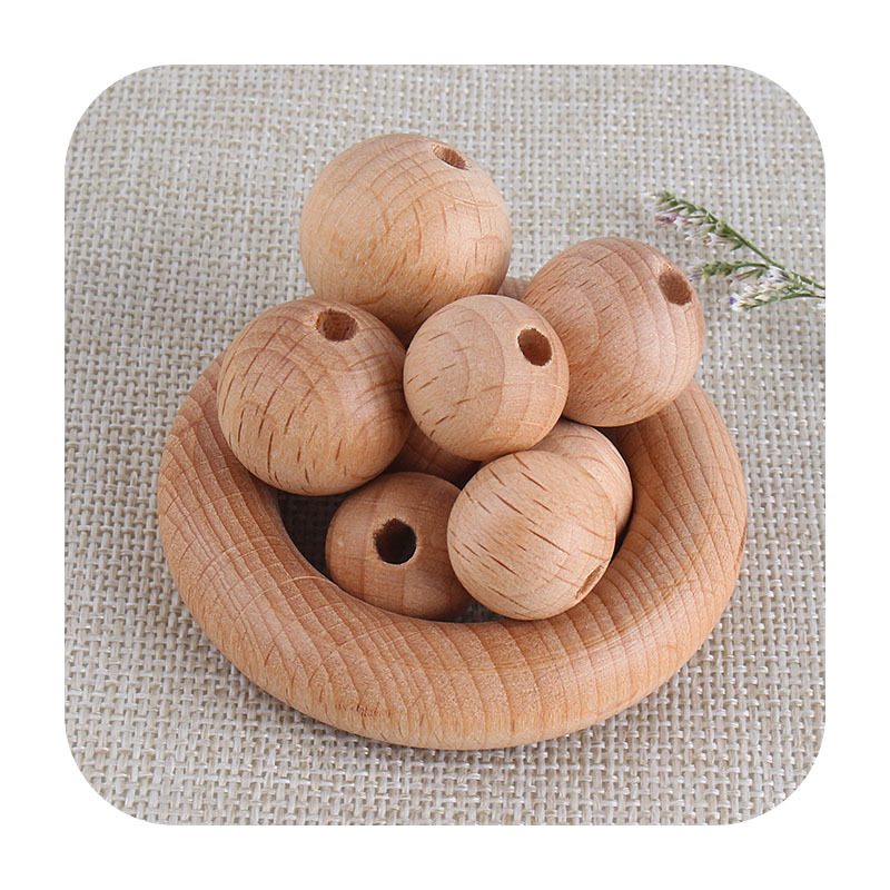 9 ~ 20mm de color Haya granos redondos juguete molar mordedor pulsera collar cadena chupete DIY accesorios la joyería