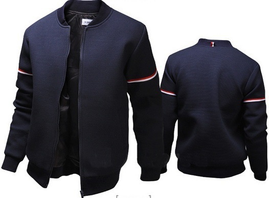 Herrenbekleidung Herbst und Winter Neue Herren Freizeitjacke Banddekoration Stehkragen Pullover Jacke_voghion.com