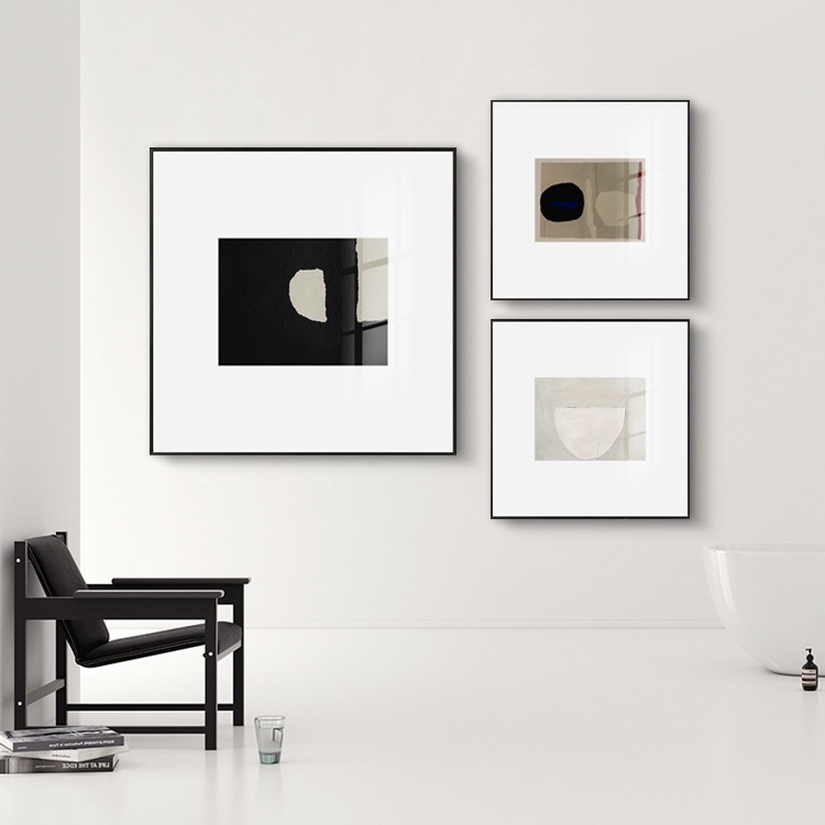 Artistic abstract decorative painting simple modern living room geometric background painting model room Nordic hanging painting Morandi color series