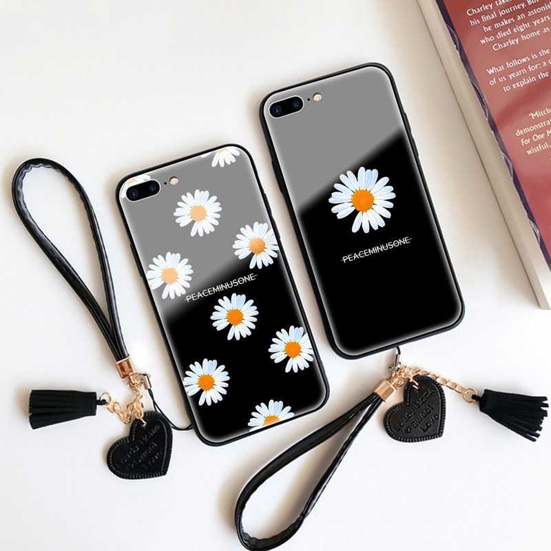 Suitable for Samsung A51 A71 A60 A20 A81 A91 A30S A41 white little Zou chrysanthemum glass phone case