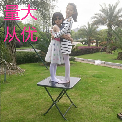 Manufactor Direct selling portable fold table Square table Folding table outdoors Toughened glass furniture Iron art tea table
