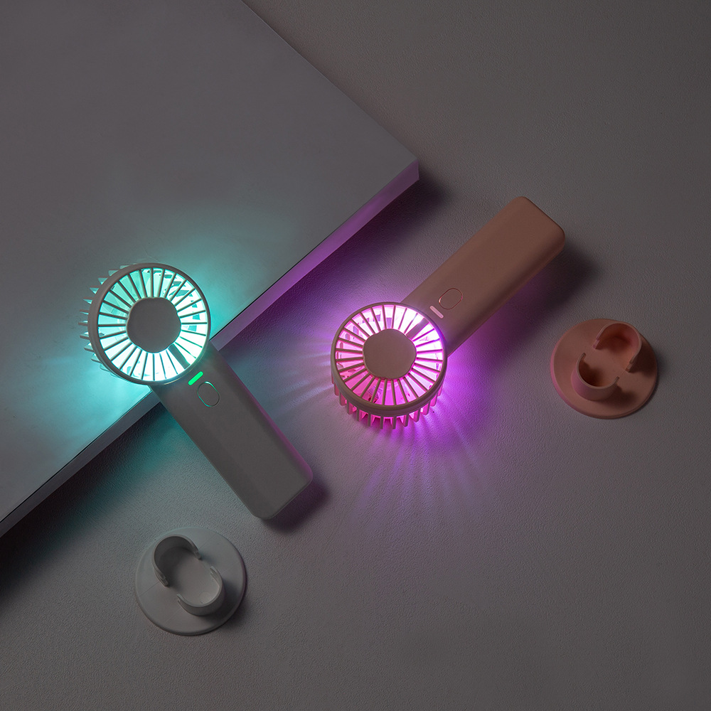 拾风2020新品双叶手持小风扇便携式多功能大风量usb充电w7风扇