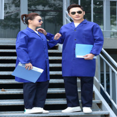 Men's and women's long blue coat work clothes long-sleeved handling work dust-proof labor protection clothing work clothes wholesale factory coveralls