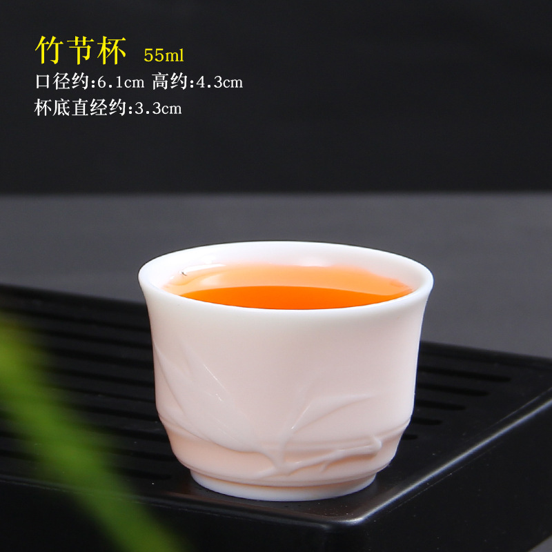 Winjiang dehua porcelana blanca Kung Fu taza de té oveja grasa Jade taza de té hecha a mano cerámica pequeña taza de té hogar taza individual