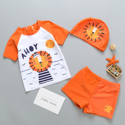 韩版2020儿童游泳衣 男童分体泳装 宝宝婴幼儿中小童男泳衣套装|ms