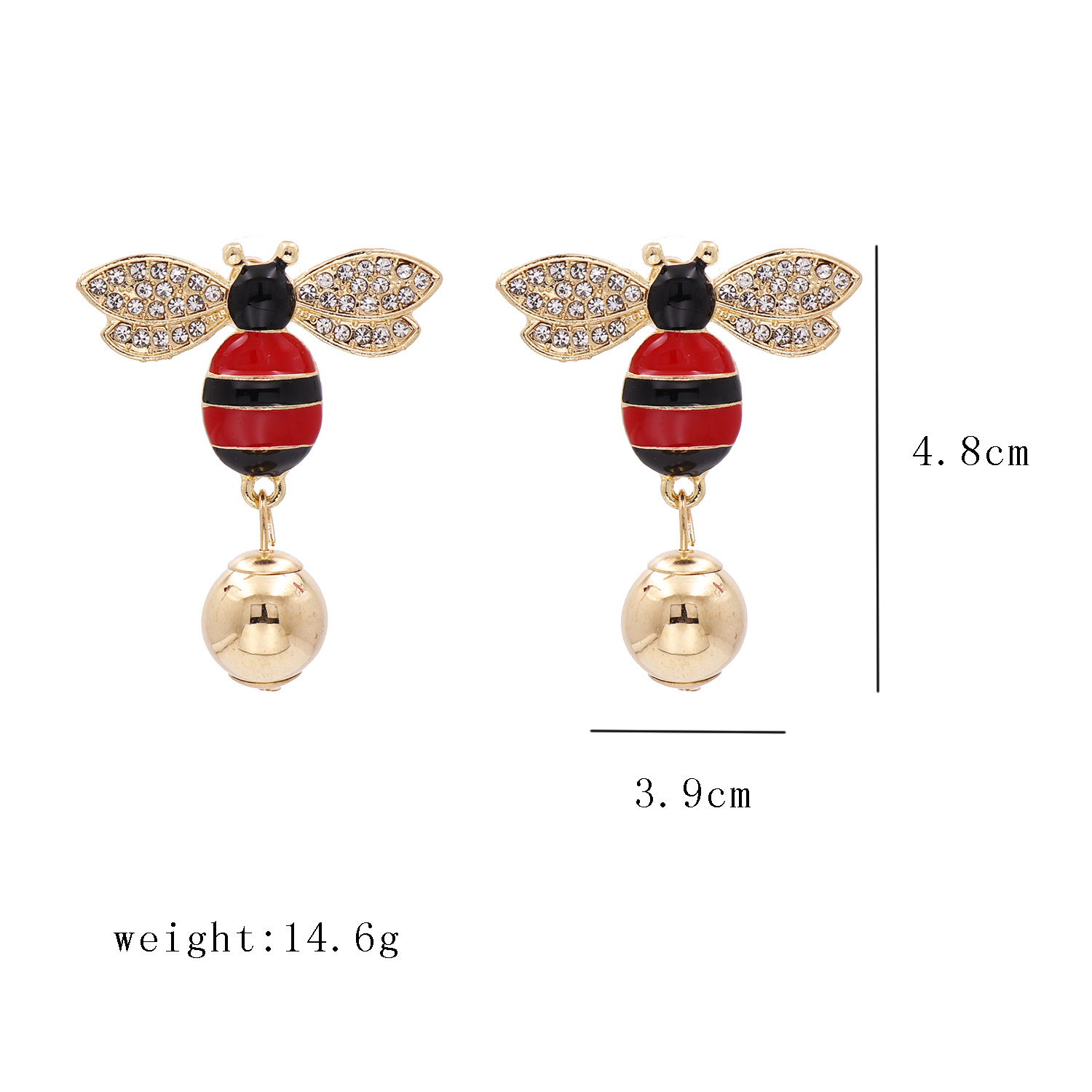 Hot Sales New Symmetrical Earrings Bee Pearl Earrings Ear Jewelry Insect Earrings Korea Wholesale Nihaojewelry display picture 13