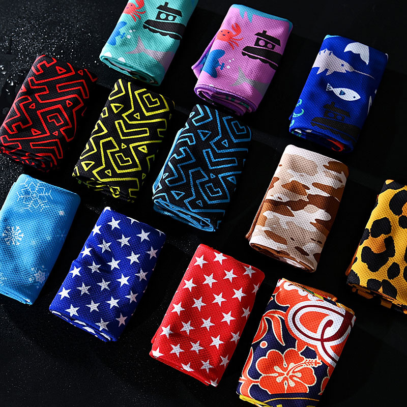 厂家冰感毛巾冰凉冷感运动巾冷却丝印花毛巾健身速干吸汗冰巾定制