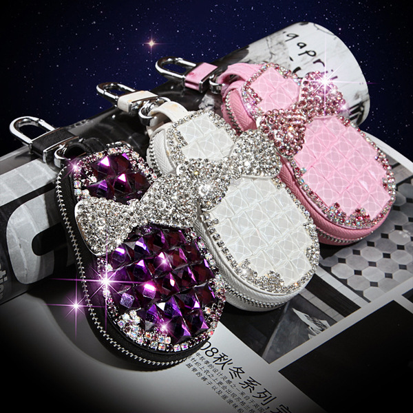 Diamond-encrusted General Motors Key Case Women's Monchic Crystal Car Key Cover Pendant Decorative Car Key Shell