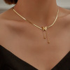 Fashionable gold-plated necklace stainless steel, chain, European style, simple and elegant design, golden color