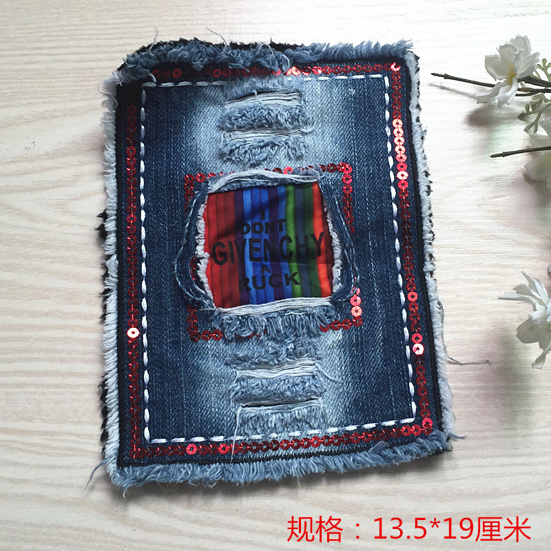 Denim pegatinas ropa de dibujos animados parche agujero parche de gran tamaño Denim pantalones rodilla codo pegatinas moda apliques Denim