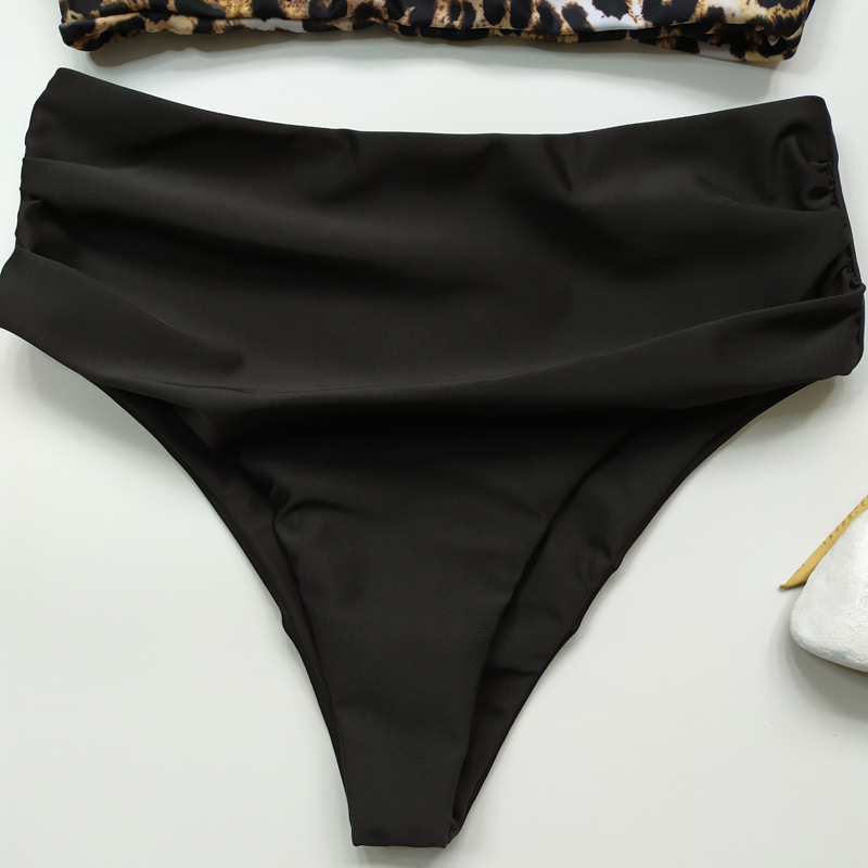 leopard print bikini ladies split high waist bikini swimsuit NSHL3323