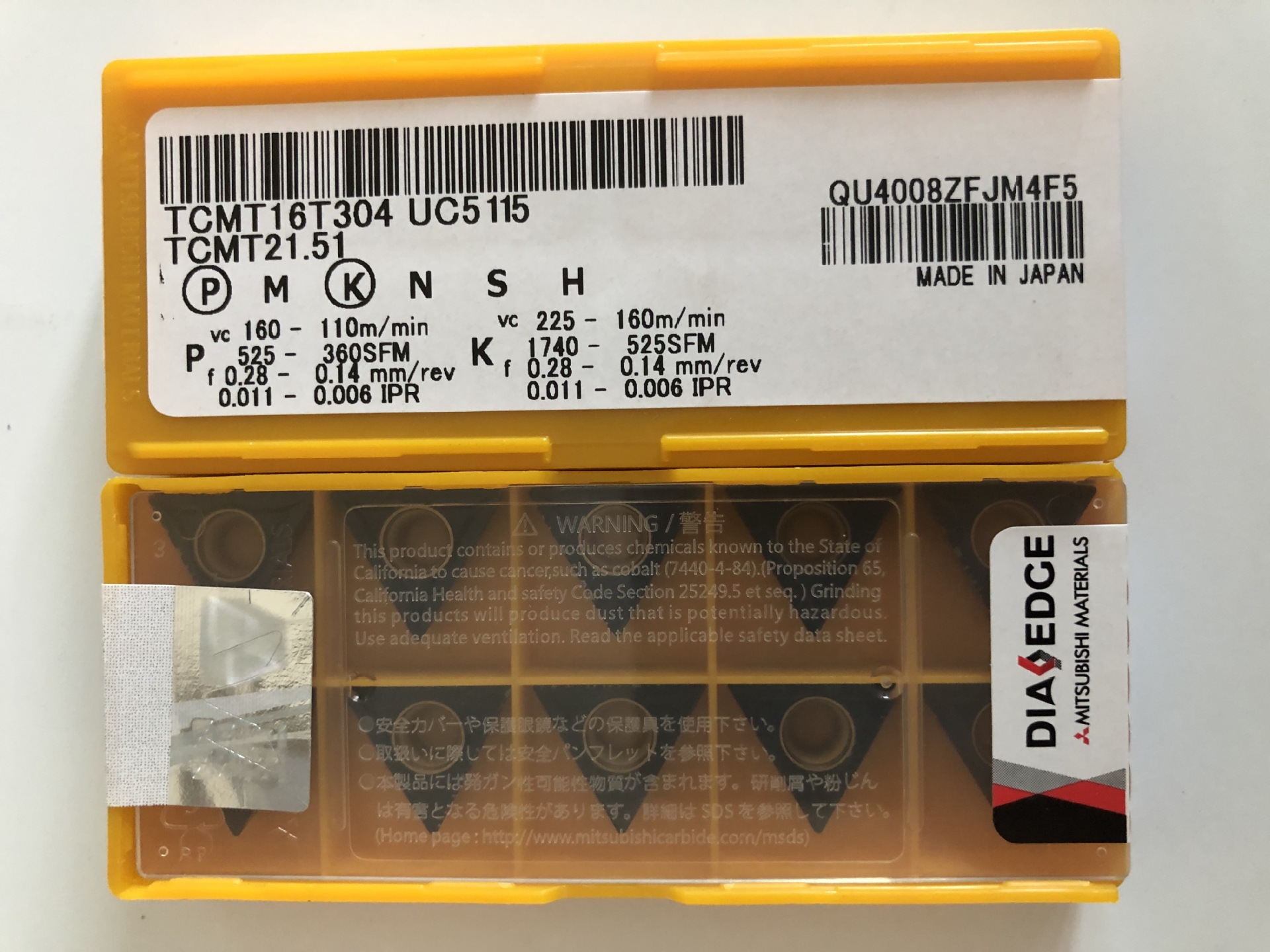 日本三菱 TCMT16T304 UC5115数控刀片TCMT16T308 UC5115现货