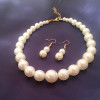 Accessory, short set from pearl, necklace and earrings, wholesale, European style