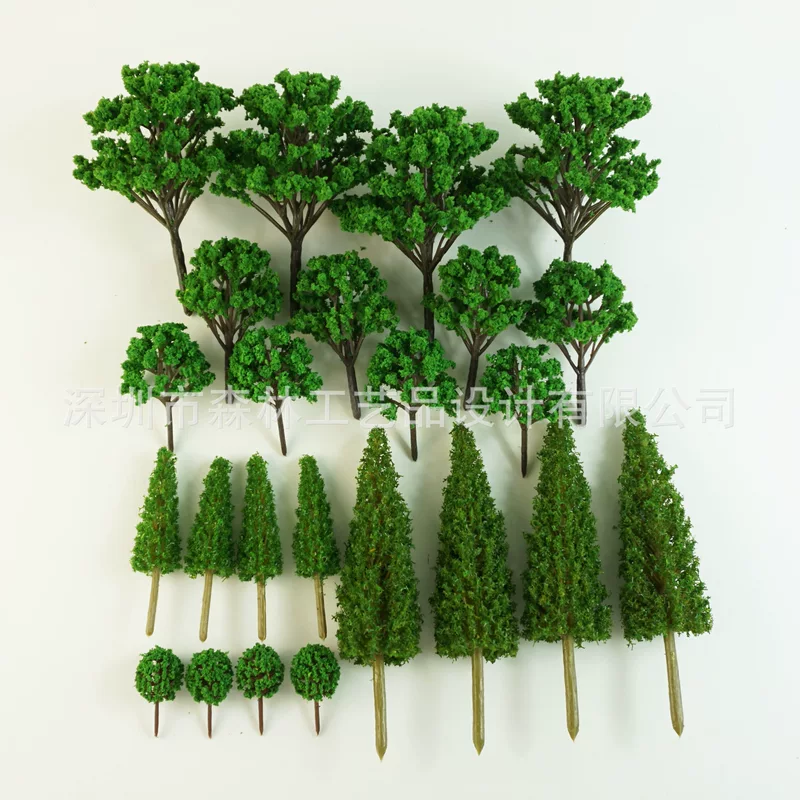 24pcs combination suit building sand table model Tree material micro -landscape simulation tree model set 17