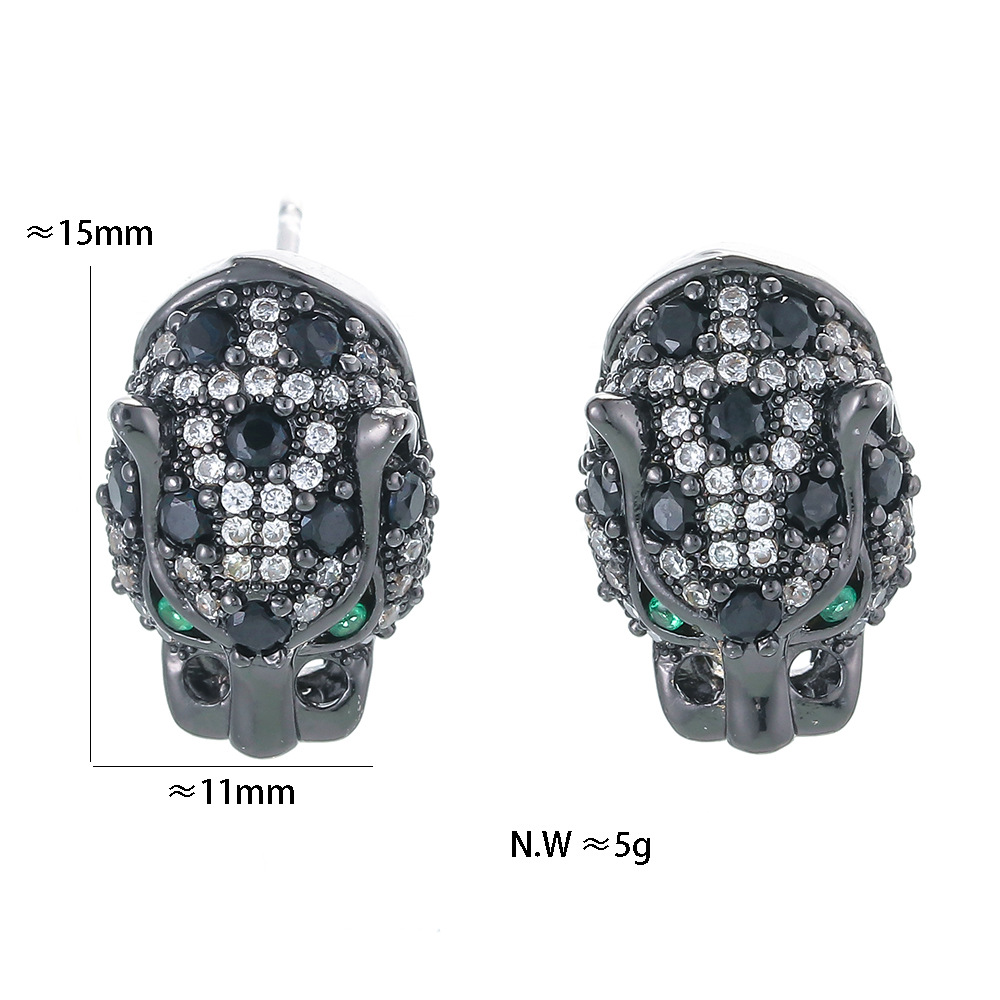 Unisex Gender Fashion Style Fashion Copper Inlaid Zircon Skull Earrings Wholesale