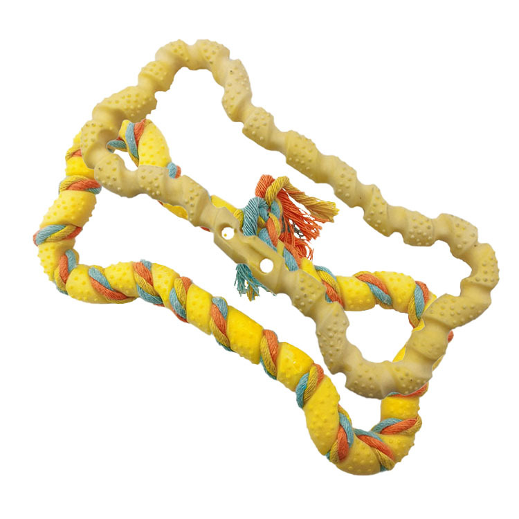 Fábrica al por mayor TPR espuma perro mordedura juguete leche sabor cuerda tirar anillo humano mascota interactivo mordedura-resistente juguete para mascotas