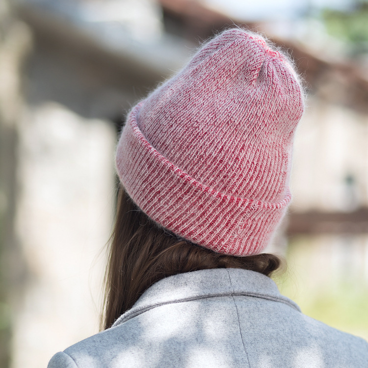 Knitted Beanie Hat For Women Warm Angora Wool Winter Hat Thickened_voghion.com