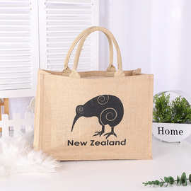 韩系广告促销礼品购物袋 工厂直销黄麻袋粗棉麻袋手提袋现货批发