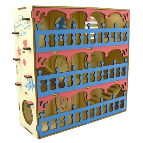 Log hamster toy small pet training maze bell seesaw sports climbing stair house villa