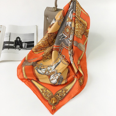 new pattern European and American models houndstooth Ma lock 90cm Twill Stewardess Kerchief 100% Real silk lady gift scarf