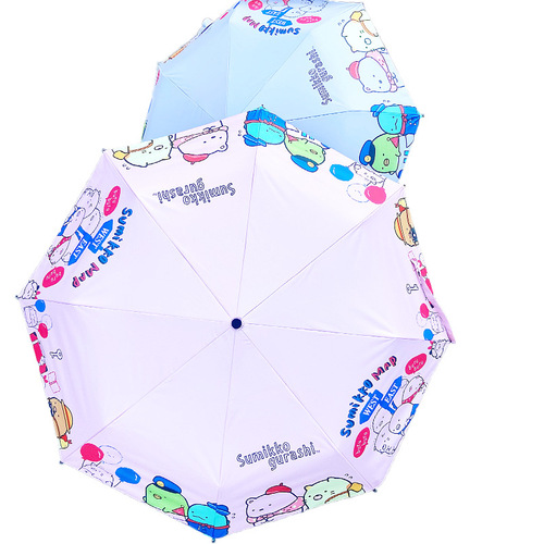 New style corner umbrella 3-fold automatic opening and closing mini umbrella vinyl sunshade anti-UV rain or shine folding umbrella