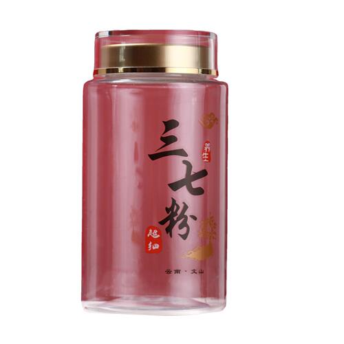 New Ganoderma lucidum spore powder Panax notoginseng and American ginseng PET transparent sealed bottle acrylic medicinal packaging bottle