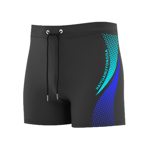 Cross-border dropshipping flat-bottom swimming trunks for men, plus size, high-waisted conservative hot spring swimwear set to prevent awkwardness and sexy swimwear equipment