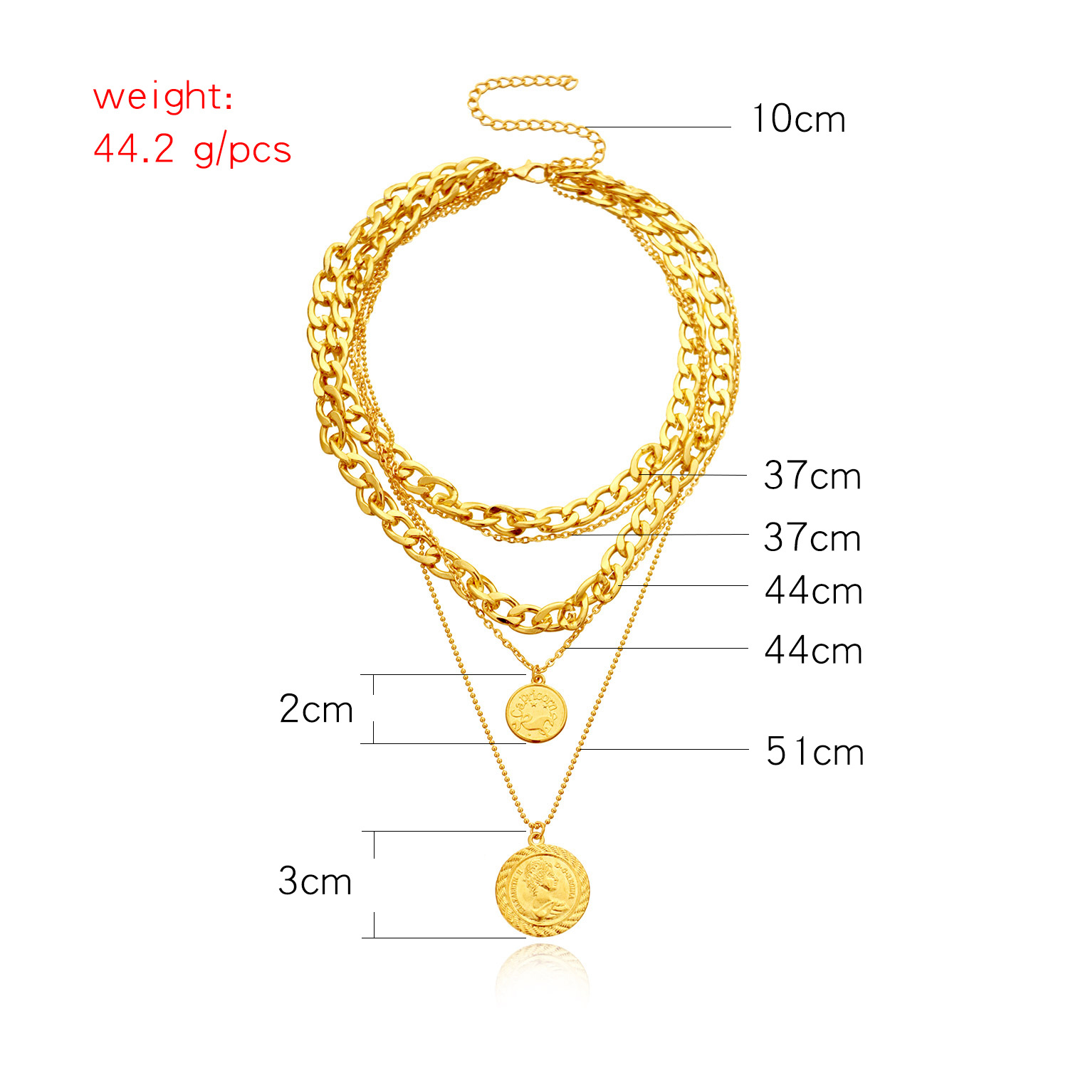 Hip-hop Retro Streetwear Round Alloy Plating Women's Layered Necklaces display picture 3
