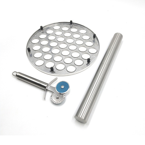 Stainless steel dumpling mold, aluminum alloy dumpling-making machine, slicing knife, rolling pin, tool set for making dumplings