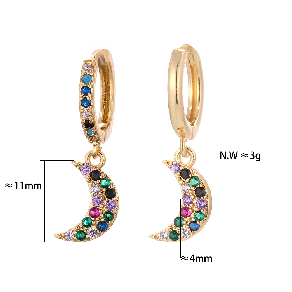 European And American Fashion Colorful Zircon Earrings A Variety Of Creative Personality Pineapple Cactus Earrings Diy Ear Studs Earrings For Women display picture 24