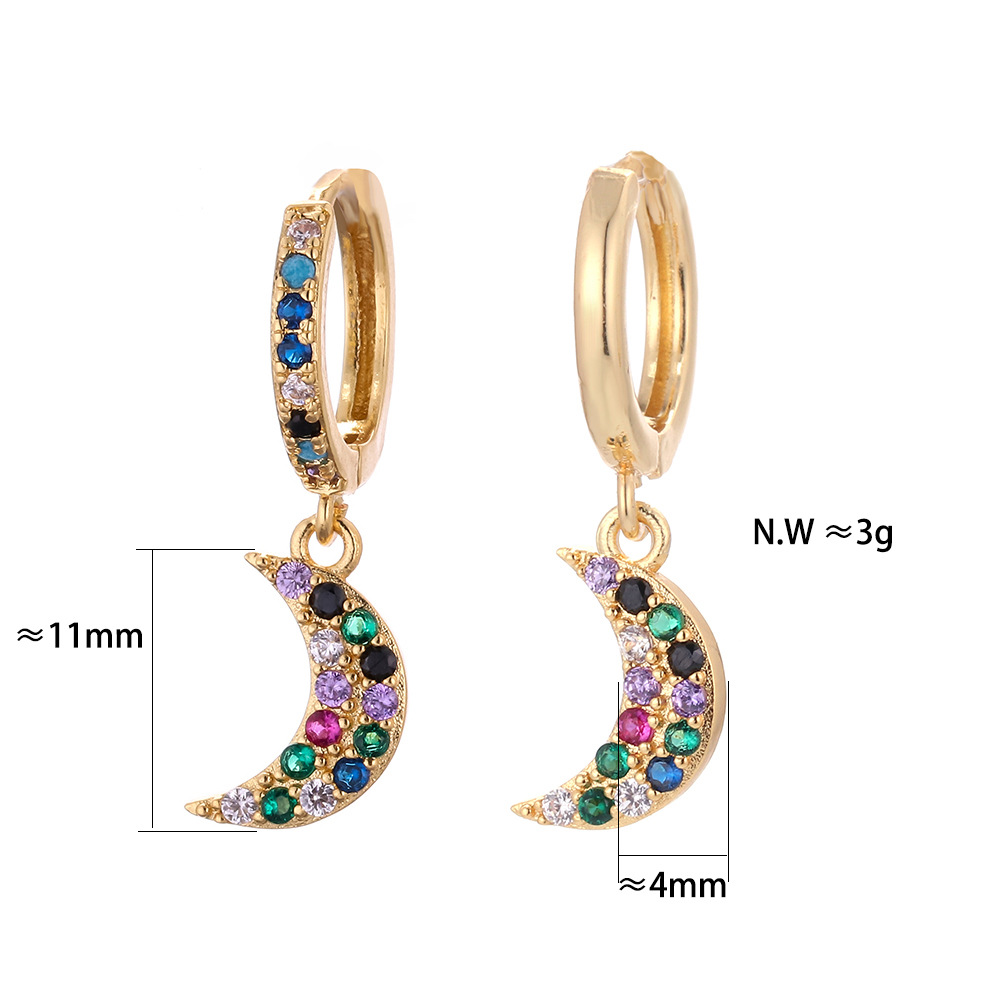 10g Weight Zircon Inlay Material Earrings Classification Housewarming, Anniversary, Business, Wedding, Travel, Birthday, Festival Occasion Copper Material Geometric Pattern Women'S Gender Plating Design Fashion Style Copper Plating Geometric Zircon 49