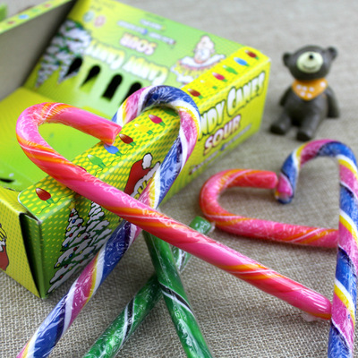 FLIX 圣诞节礼物棒棒糖粉蓝白条拐棍糖彩色水果糖果薄荷味拐杖糖|ms