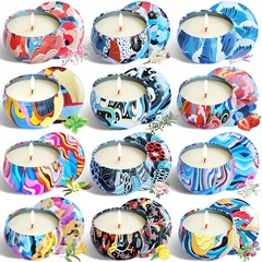 Amazon Smokeless Soy Wax Scented Candle 12-Piece Creative Cloud Series Wholesale Scented Candle