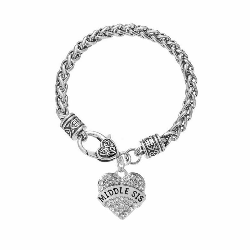 Commerce Extérieur Populaire Style Bracelet Grand Moyen Petite Soeur Amour Coeur Perlé Lettre-impression Bracelet Pour Les Femmes display picture 10