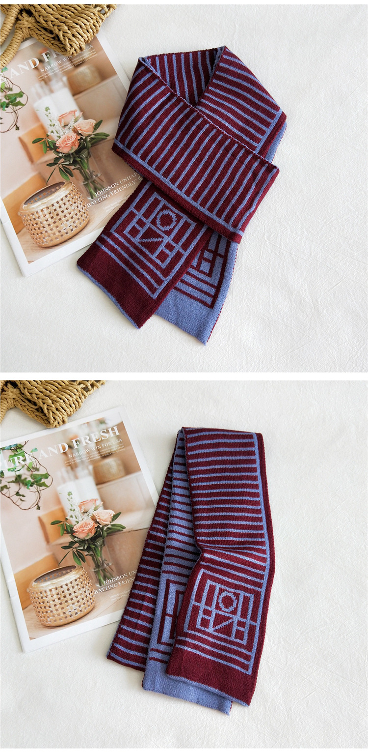 Korean Double-sided Warm Knitted Wool Scarf display picture 24