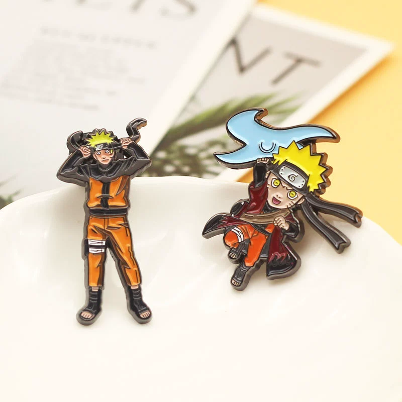 Пуговица-брошь с Naruto, японский мультфильм, милый, металл эмаль, значок для любимого, украшения, булавка