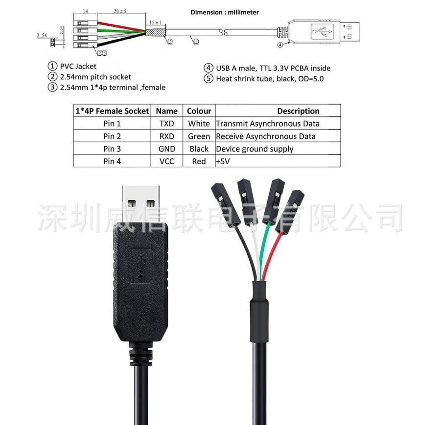CP2102 4P Dupont USB to UART TTL 3.3V Raspberry Pi RPi линия загрузки мигания