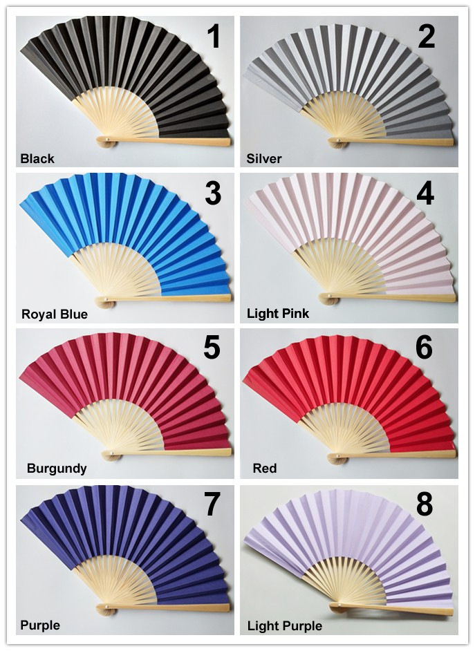 8色单面纸扇